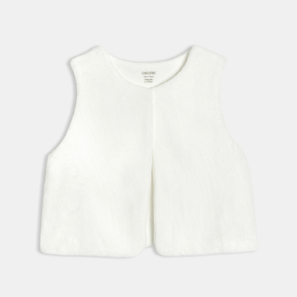 بدلة نوم من المخمل وسُترة جيليه، باللون البيج الفاتح، للفتيات الرُضع